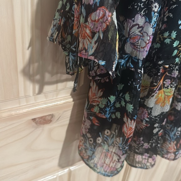 Free People Black long sleeve Floral dress size S - Picture 7 of 10
